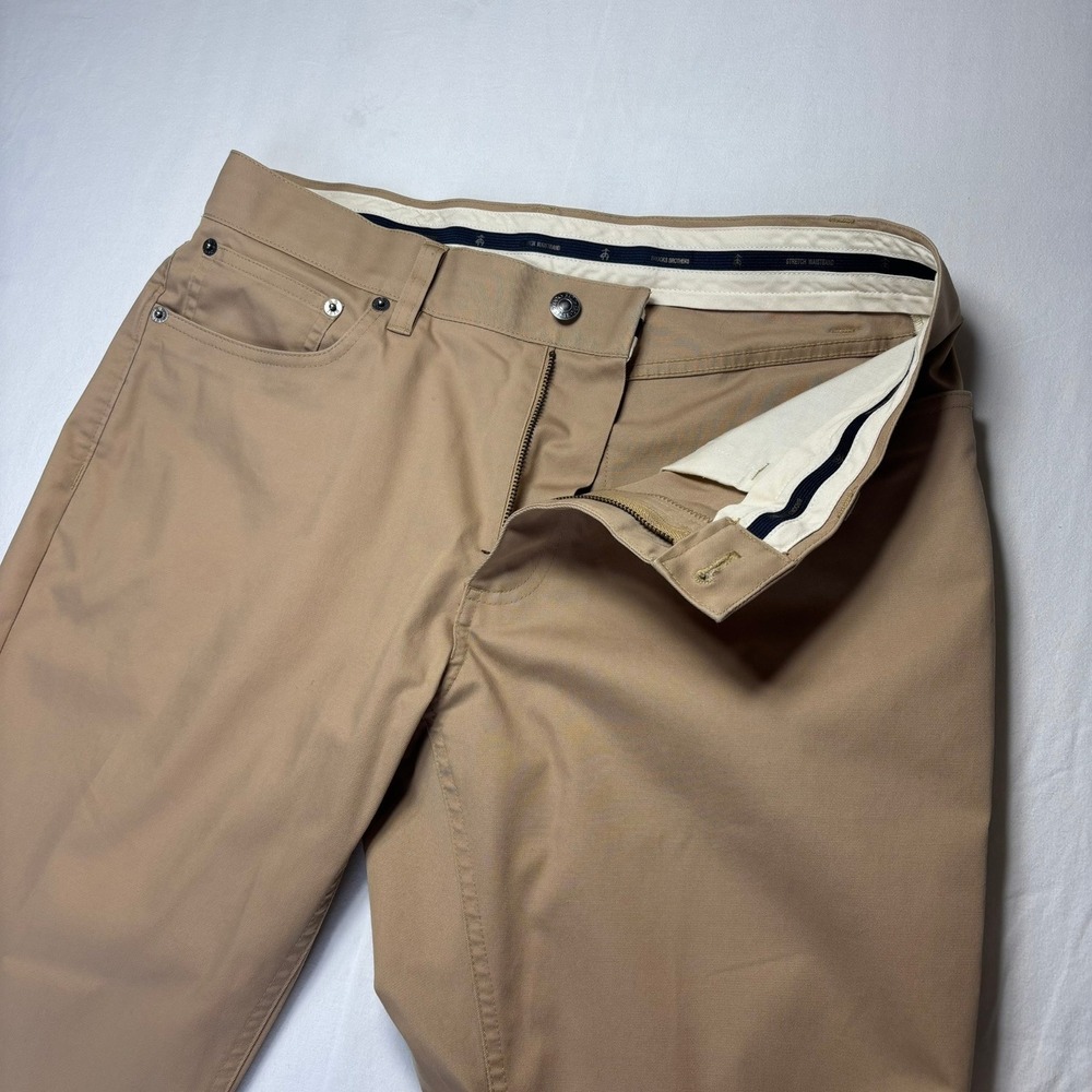 Brooks Brothers Advantage Chino Stretch Mens 34x30 Tan Khaki Pants Lightweight